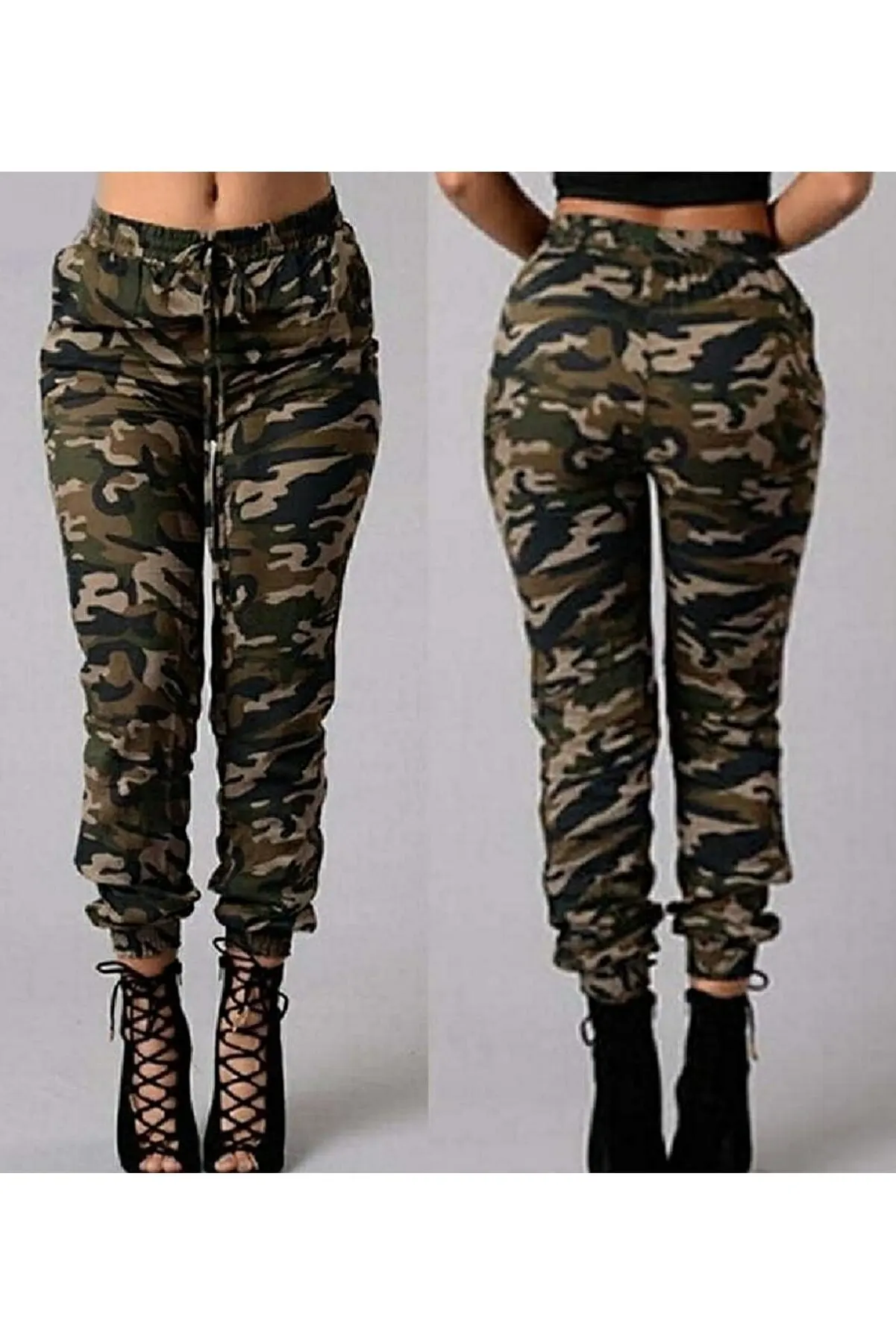 

Beli Wheel Hand-Pocket Camouflage Pattern Cargo Pants❤️Kadın ripped hole flexible slim-fitting all-match pants Trend Fashion