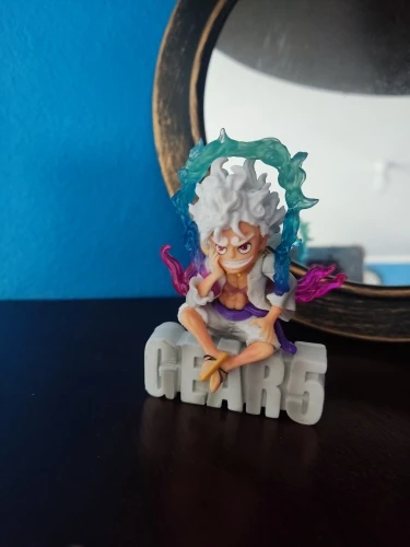 Nuevo 10cm Mini One Piece Figura de Acción - Luffy Gear 5 Nika photo review