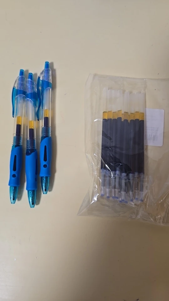 Juego de bolígrafos de Gel retráctiles, bolígrafo de tinta negra/roja/azul para recambios de escritura, accesorios de oficina, suministros escolares, papelería, 13/30 Uds. photo review