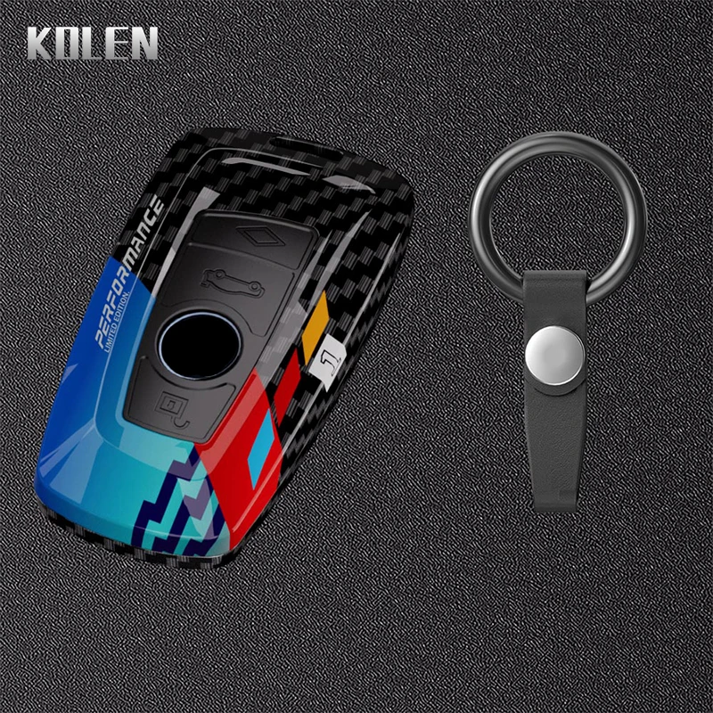 Sleek Carbon Fiber Style Car Key Case Cover