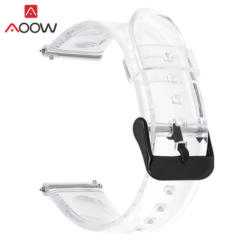 Transparent Sport Waterproof Quick Release Watch Strap with Stainless Steel Buckle