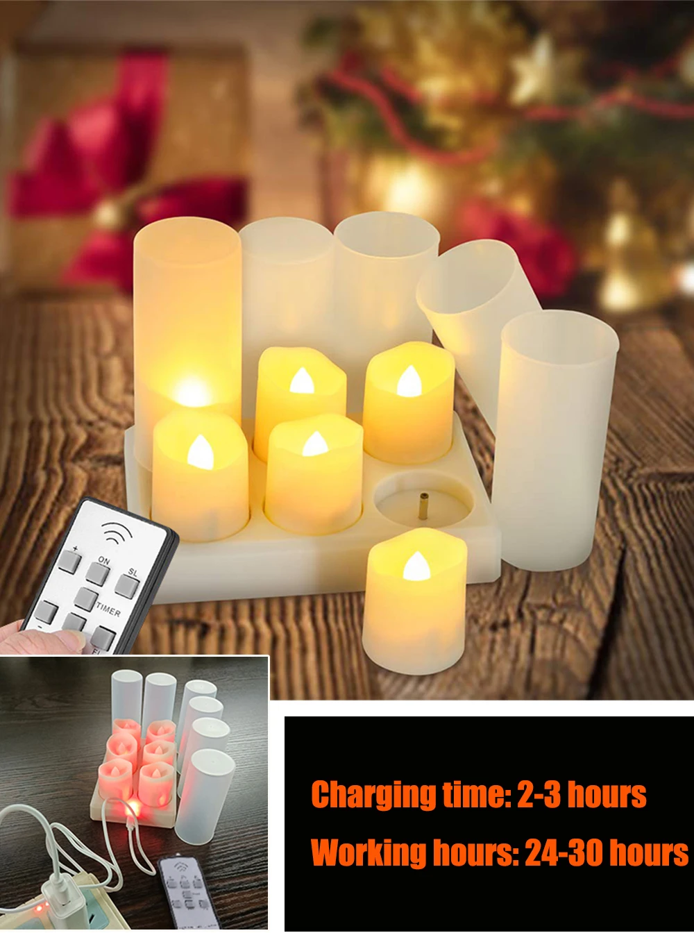 bougie led rechargeable usb avec pour décoration de la maison