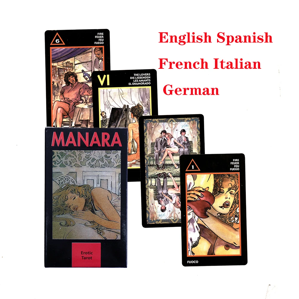 High quality New Tarot of Manara Cards by Milo Manara  for beginners with PDF guidebook