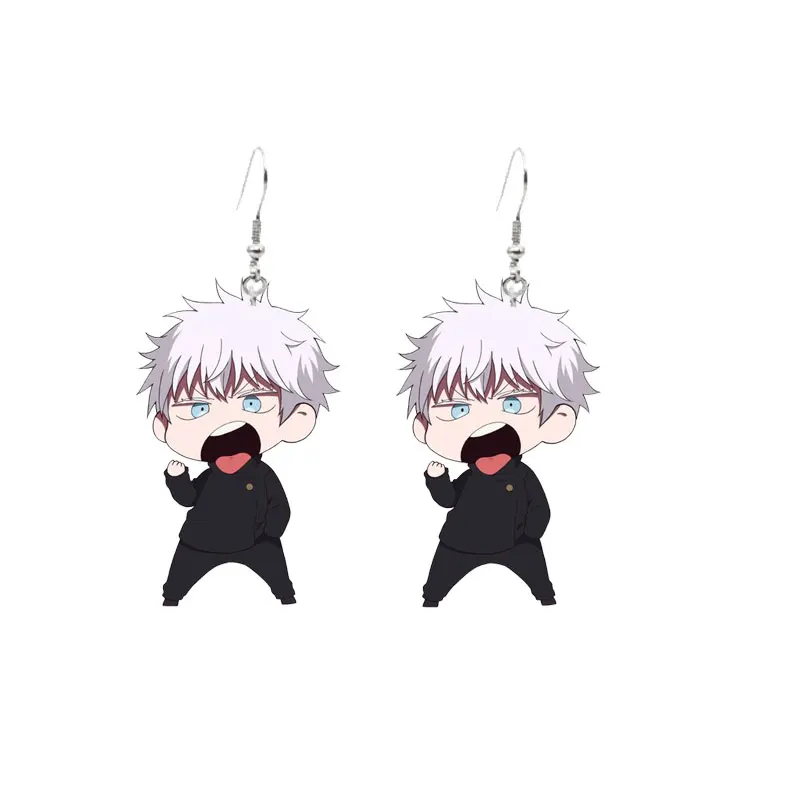 2 Paia Orecchini Cosplay Demon Slayer + 50 Adesivi Anime - Accessori Giapponesi Per Chitarra, Computer, Bicicletta