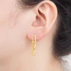 Nidin nouveau Design créatif chaîne forme cuivre incrusté Zircon boucles d'oreilles pour femmes fille quotidien fête oreille bijoux accessoires cadeau