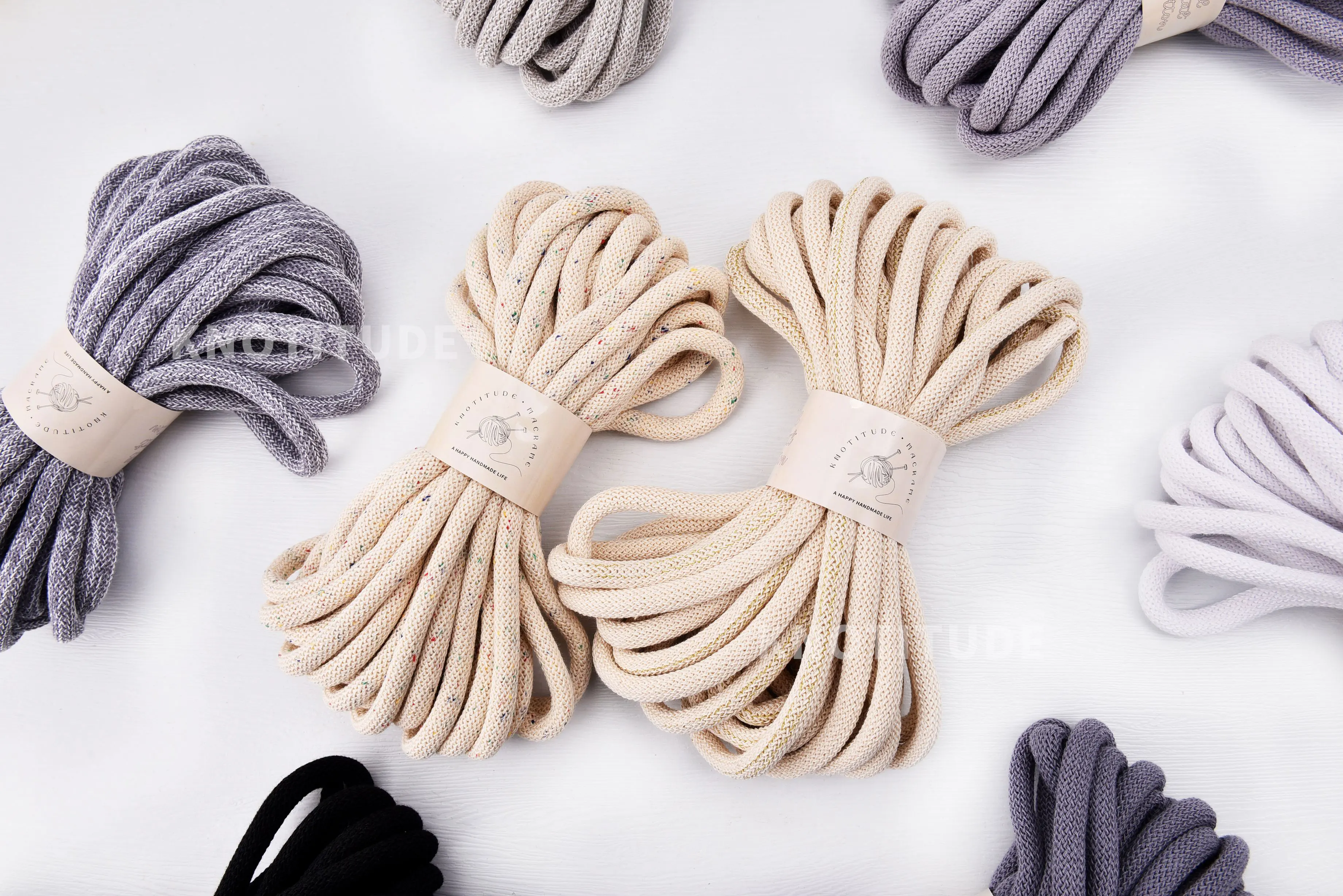 9mm x 10M Chunky Braided Cord  Pure Cotton Cord Thick Macrame Cord for Jewelry Making & Knot, Hand Knitting Cord 4
