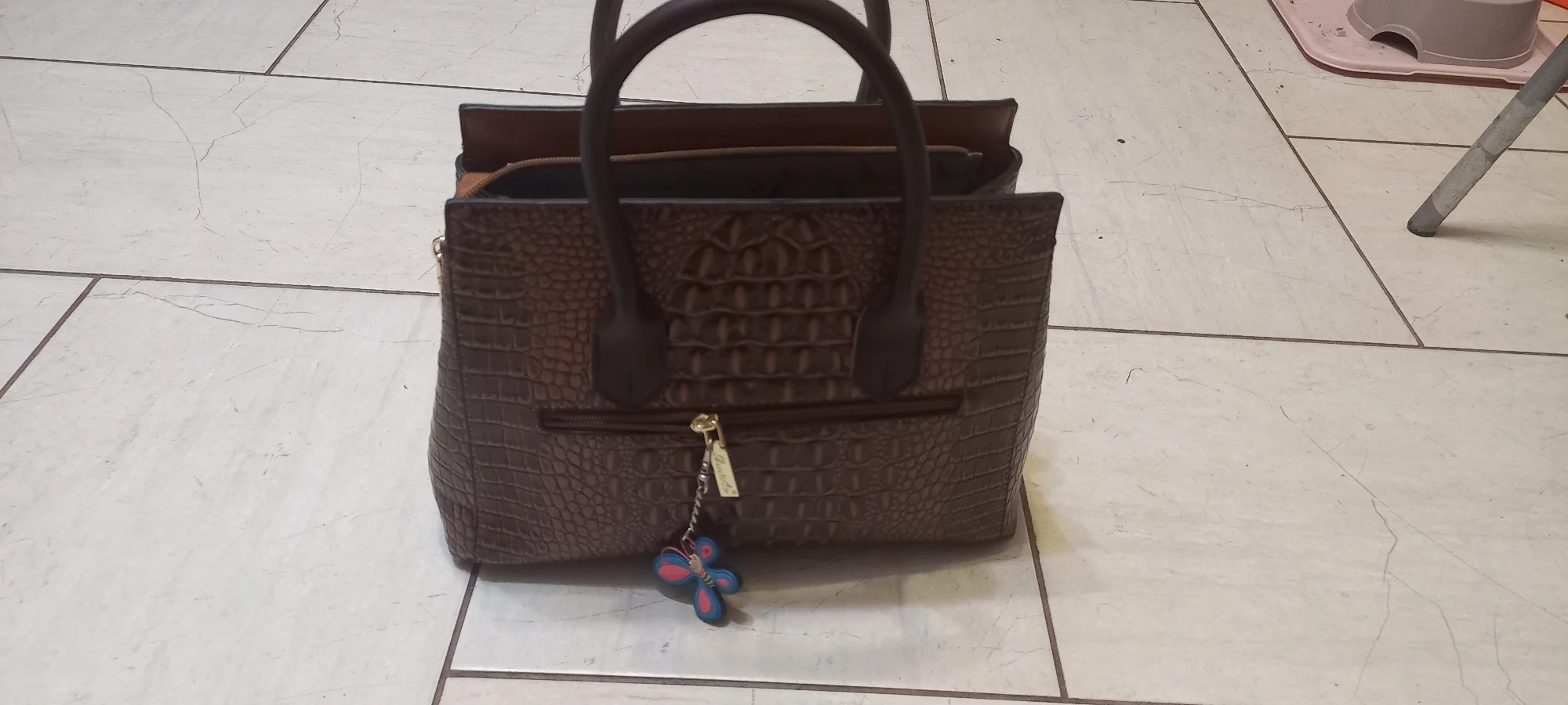 Women Handbag Genuine Leather Bags Women Crocodile Luxury Handbags Women Bags Designer Crossbody Bags Female Retro Tote Handbags photo review