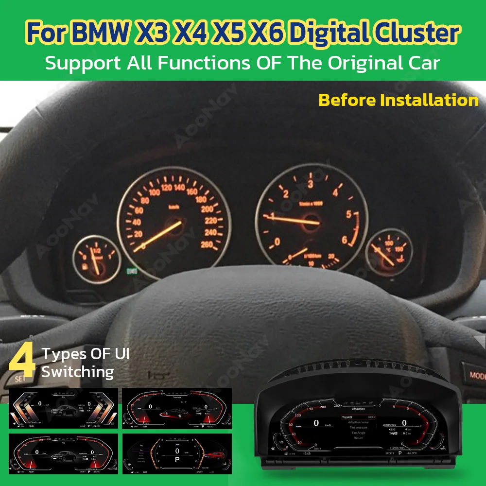 

Smart Vehicle Speedometer Dashboard LCD Display For BMW x3 x4 x5 x6 2013-2017 Car Digital Cluster Instrument