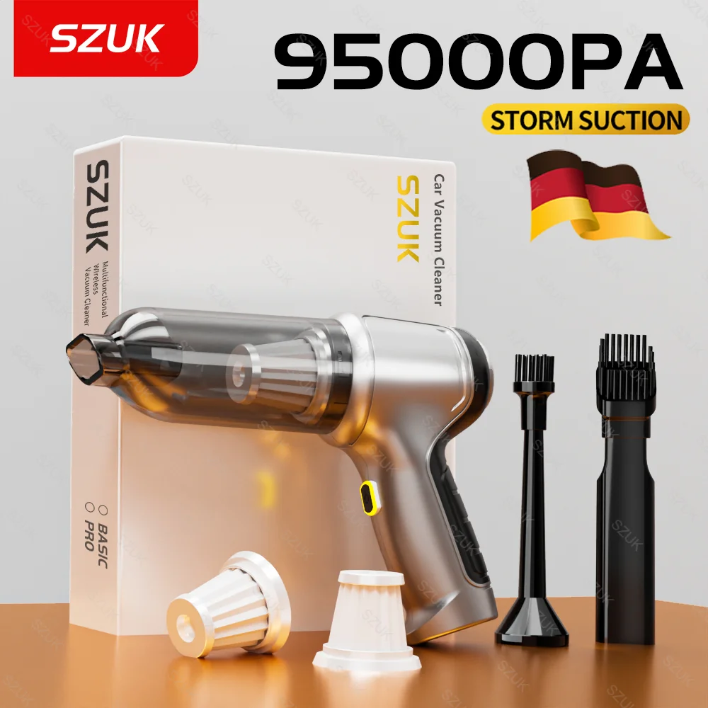 SZUK 95000PA Car Vacuum Cleaner Mini Cleaning Machine for Car Strong Suction Handheld Portable Home Appliance Wireless Cleaner