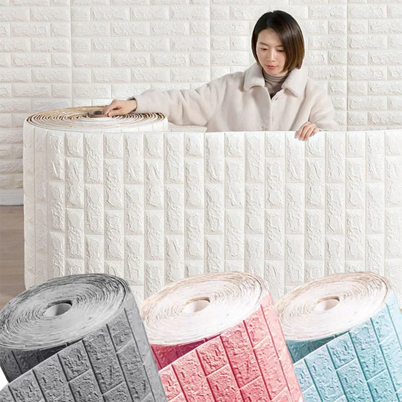 70cm * 1m 3D Brick Pattern pannelli a parete carta da parati fai da te impermeabile per soggiorno camera da letto cucina sfondo decorazione della parete