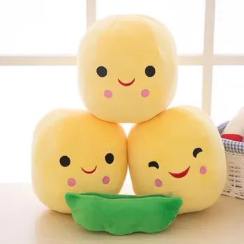 25CM Cute Children's Baby Plush Peas Filled Plant Doll Toy Children Kawaii Quality Pea-shaped Pillow Toy Boy Girl Gift 2