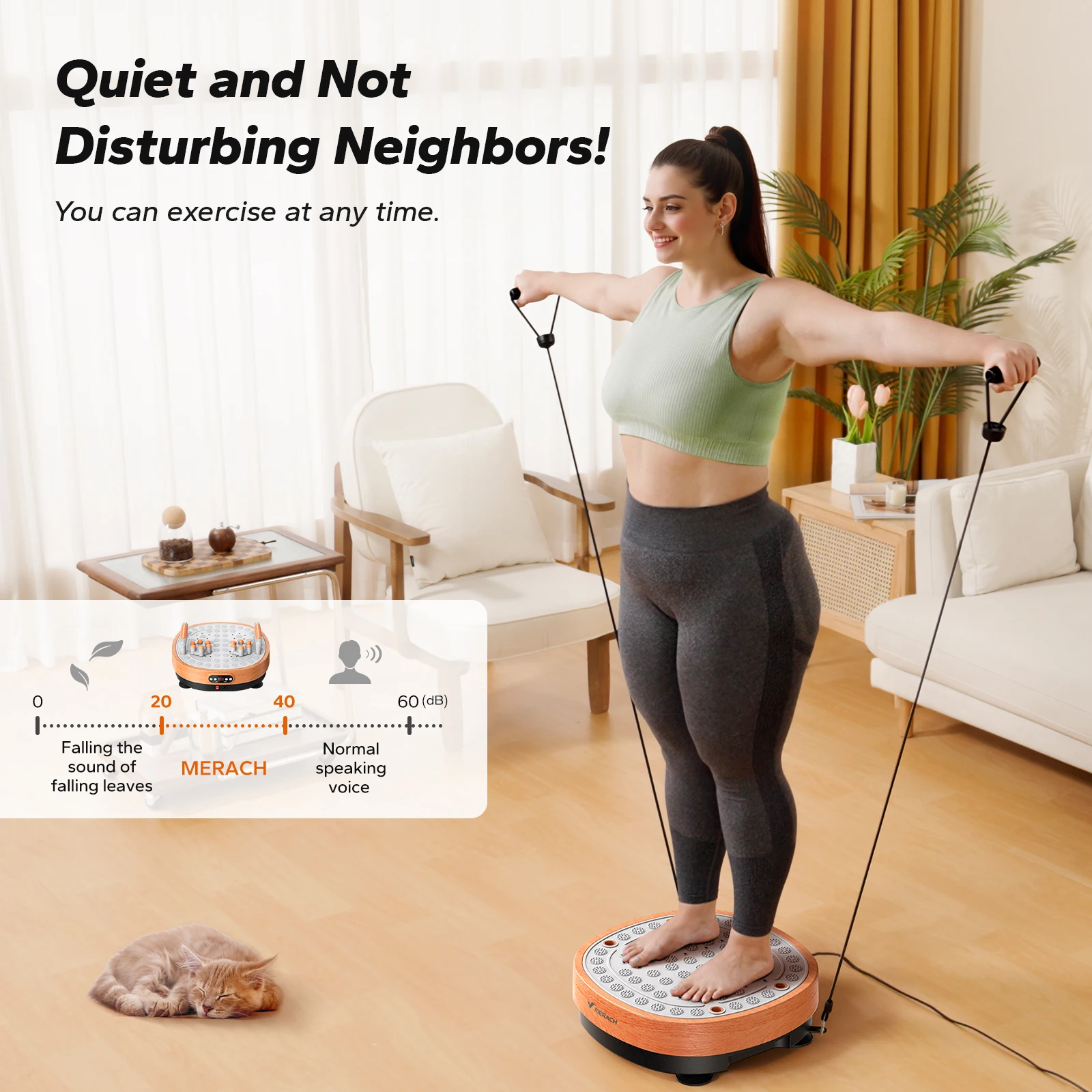 MERACH Vibration Plate Exercise Machine Vibration Plate Lymphatic Drainage Massager Whole Body Helps Weight Loss