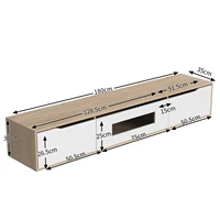 Anajqaqia Шкаф для телевизора 180x35x30 см, глянцевая подставка для телевизора, современная настенная низкая панель для телевизора с 16-цветной светодиодной подсветкой, ТВ-доска для гостиной — изображение 2