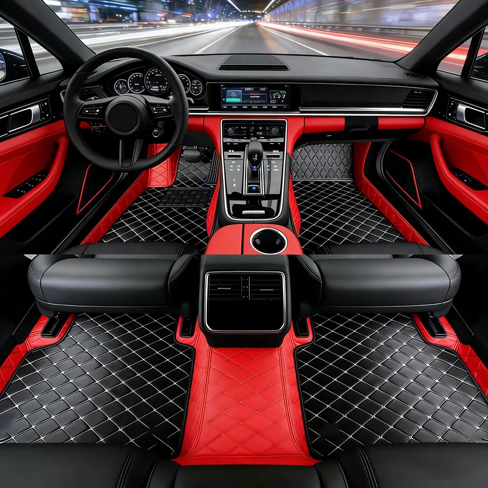 Auto-Fußmatten für Citroen C1 Peugeot 108 Toyota Aygo 2015~2022 Wasserdichte Teppiche Ledermatte Langlebige Matten Auto-Zubehör