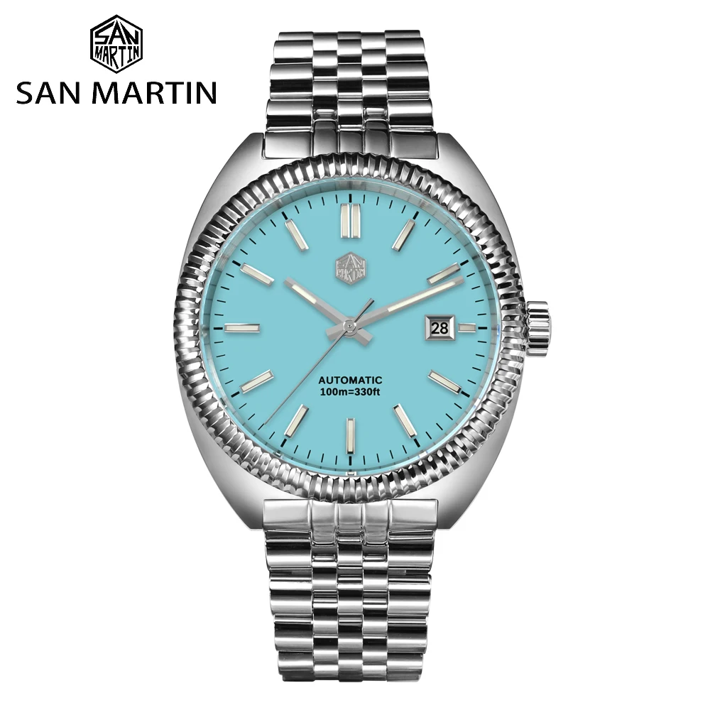 San Martin YN55 Men Watch 40mm Original Design Casual Sport Automatic Mechanical Watches Bezel Luxury Sapphire 10Bar Waterproof