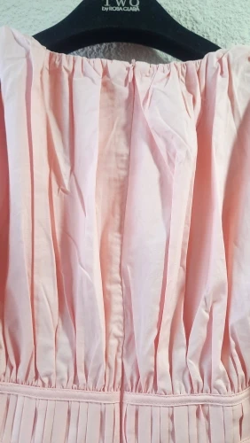 Surplice Half Puff Sleeve Midi Dress