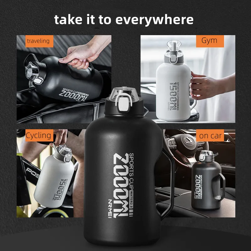 Honogo Sport-Wasserflasche 900 Ml - Doppelwandig, Vakuumisoliert, Mit Strohhalm- & Auslaufdeckel, Auslaufsicher, Rosa