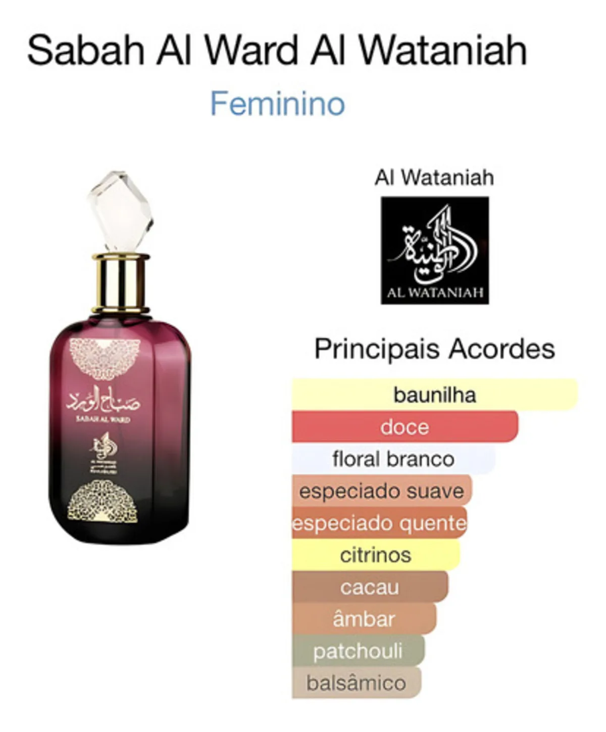 Perfume Árabe  Sabah Al Ward EDP Oriental Floral Original 5ml 15ml 100ml 5