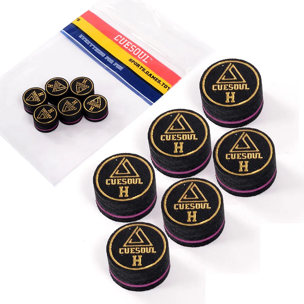 14MM Baked Pig Suede Billiard Snooker Cue Tip & Pool Cue Tip 6pcs/set