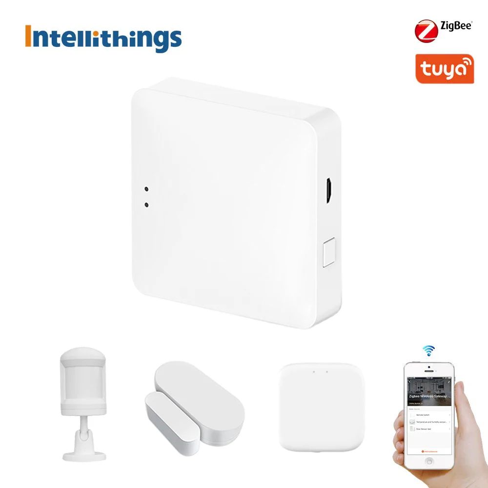 Smart Life Home Bridge Tuya Zigbee Wireless Hub Remote Control Door Sensor Smoke Sensor TH Water Leakage smart door sensor smart smoke detector smart water leak sensor