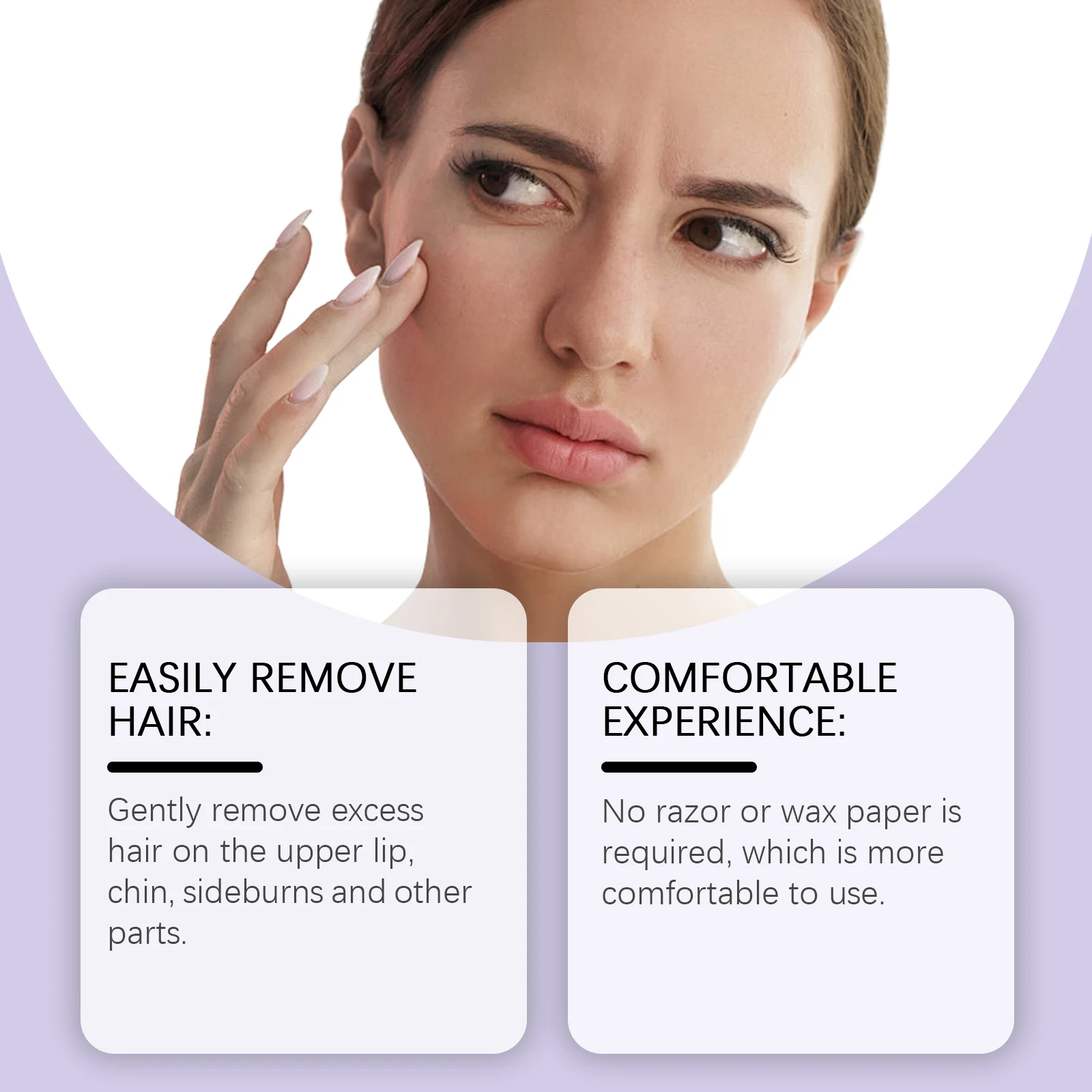 EELHOE Face Hair Removal Cream Lasting Moisturizing Non-irritating Pore Shrink Smoothing Softening Facial Hair Removal Cream