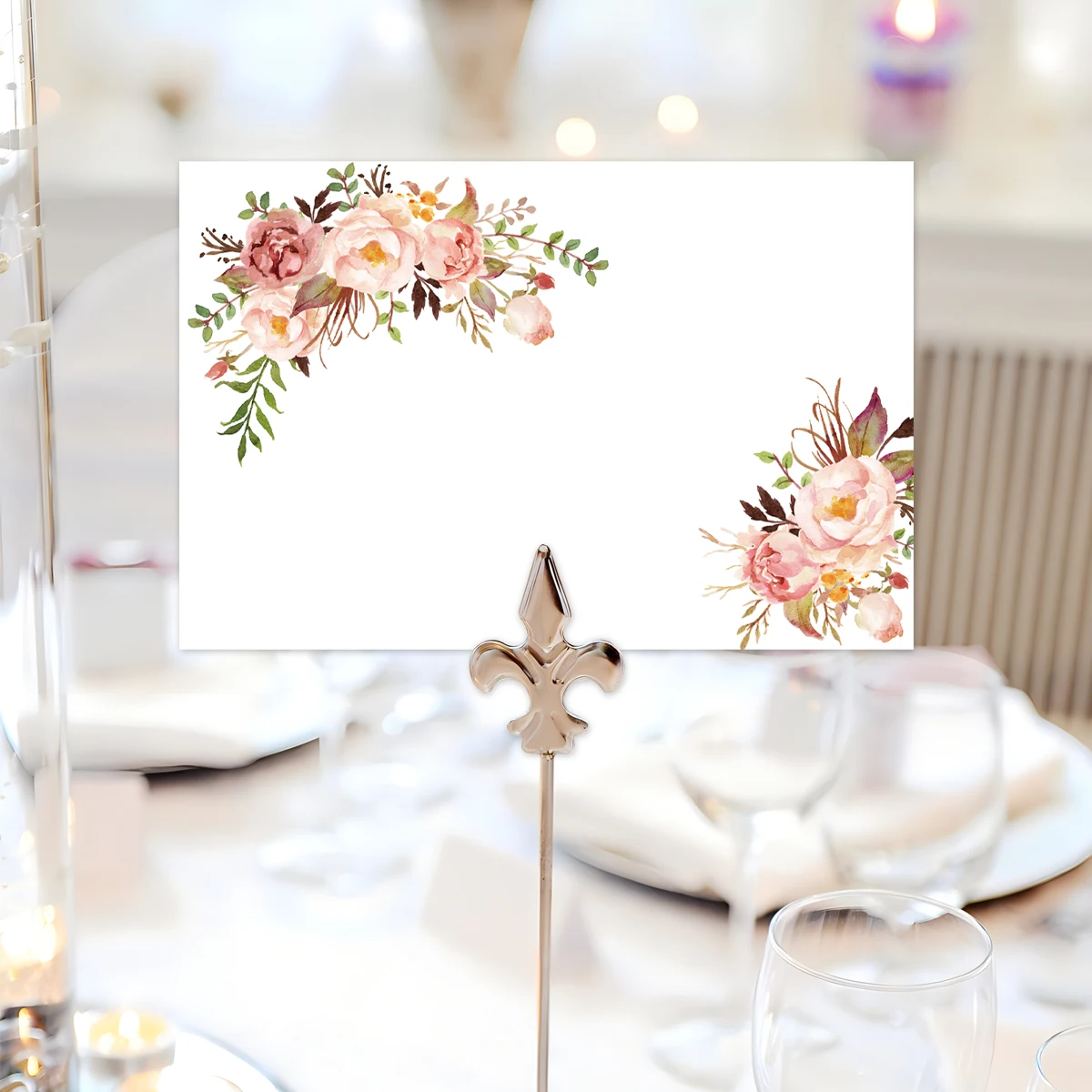 Floral Table Place Cards Easy Folding 10Sheets