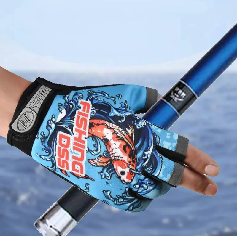 Fishing Gloves Anti-Slip Breathable Three Finger Sports Cycling Gloves