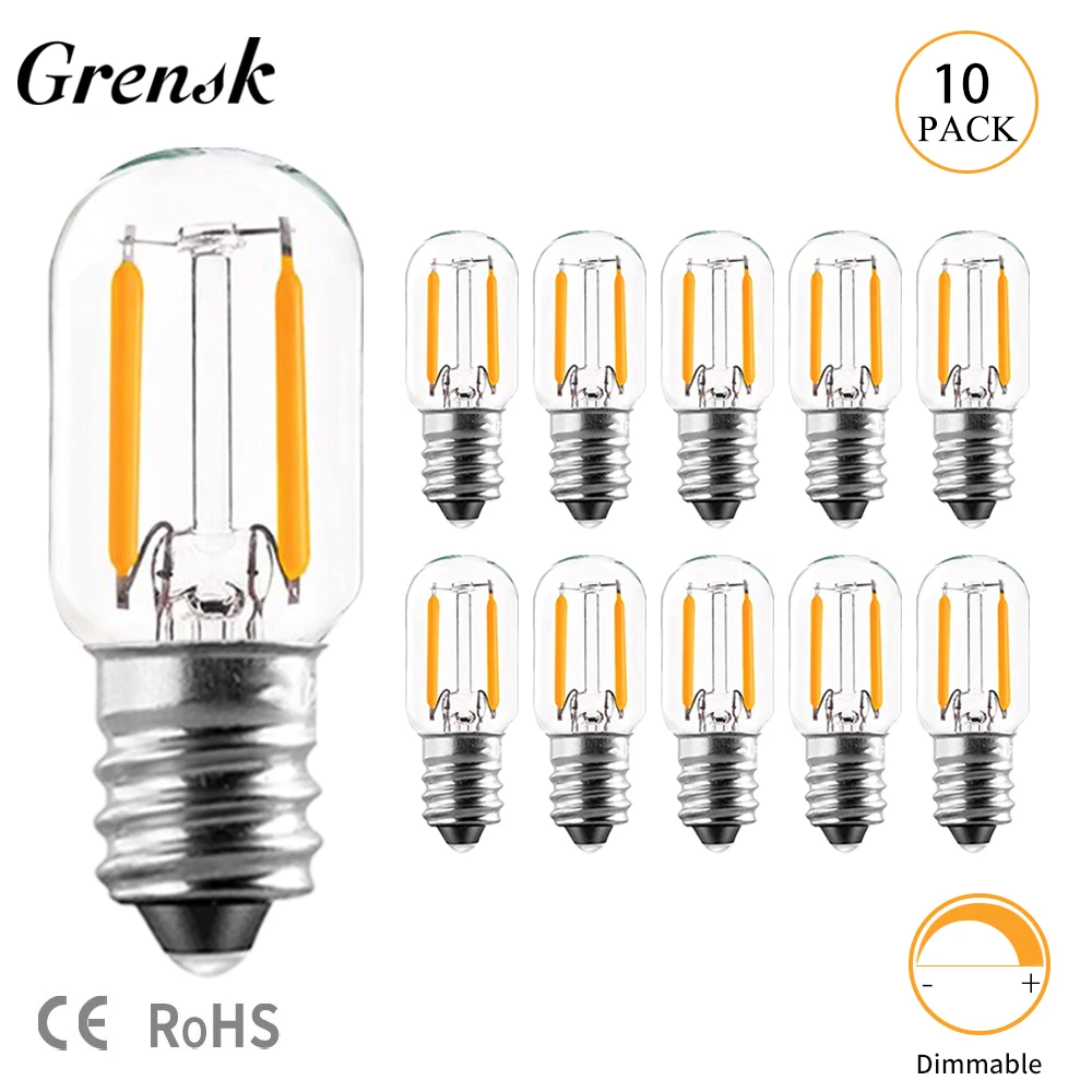 

Retro Salt Lamp Replace Bulb E14 220V 1W Dimmable Mini Night Light Tubular Ampoule 10W Equivalent LED Filament Bulb Home Decor