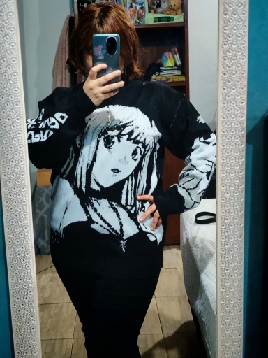 Black Harajuku Sweater - Animecore Aesthetic photo review