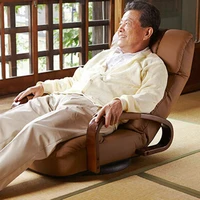 Floor Swivel Recliner Chair 360 Degree Rotation Living Room Furniture Modern Japanese Design Leather ArmChair Chaise Lounge 6