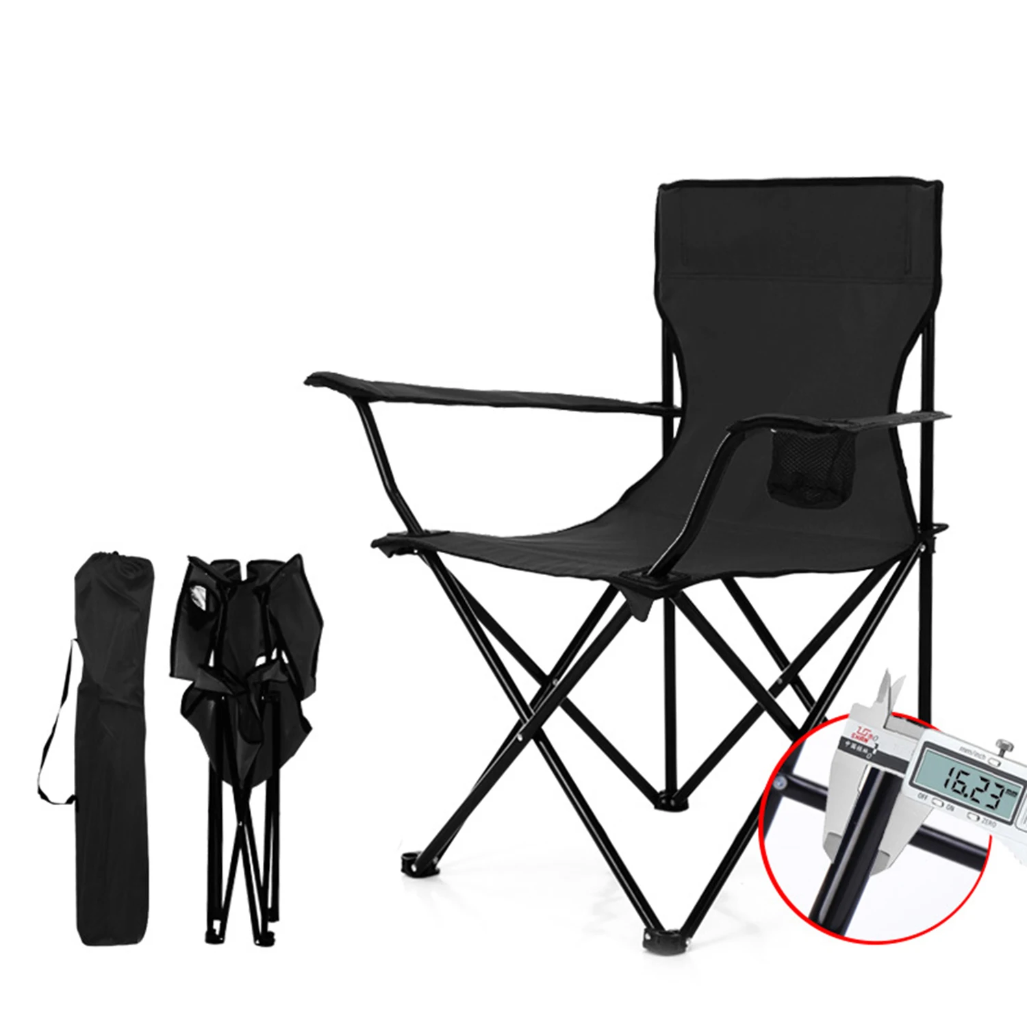 GREATOYAR Silla Plegable de Camping de Acero, Silla de Camping Plegable Silla de Ocio, con Bolsa de Almacenamiento, para Exteriores, Pesca, Festival, Picnic