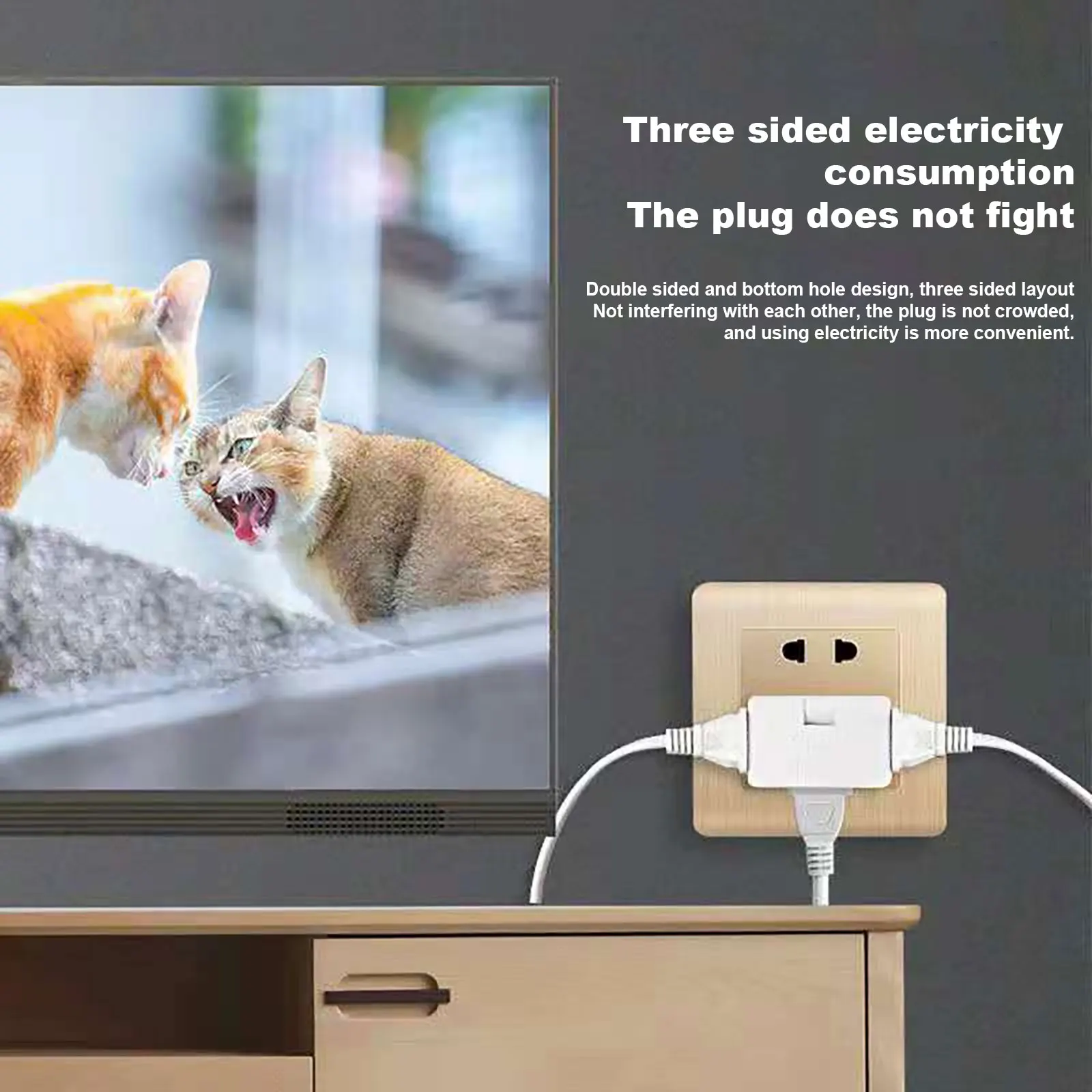 3 in 1 US Extension Plug Convenient Easy to Carry Daily Household Use Multi-Plug Mini Slim Wireless Outlet Adapter Sockets