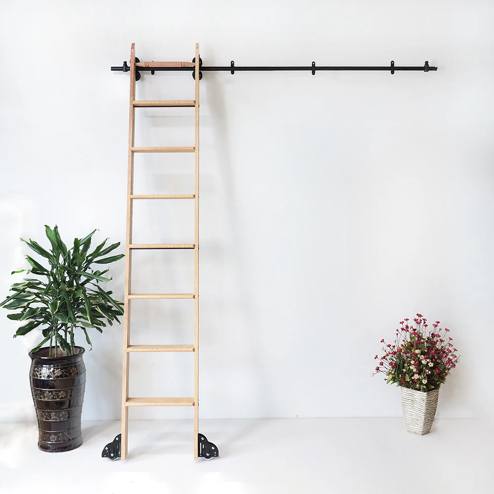 3.3FT (1000mm) Extension Rail Rolling Library Ladder Hardware Round Tube Carbon Steel