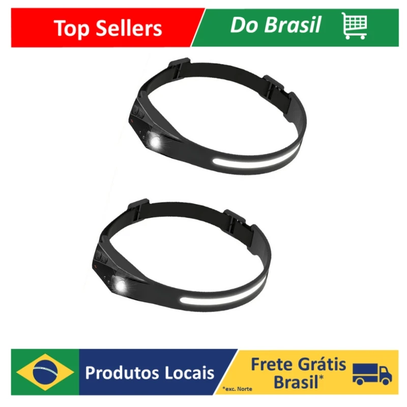 Farol Lanterna de cabeça Potente Rechargeable USB Led, Corpo Com capteur de aproximaction