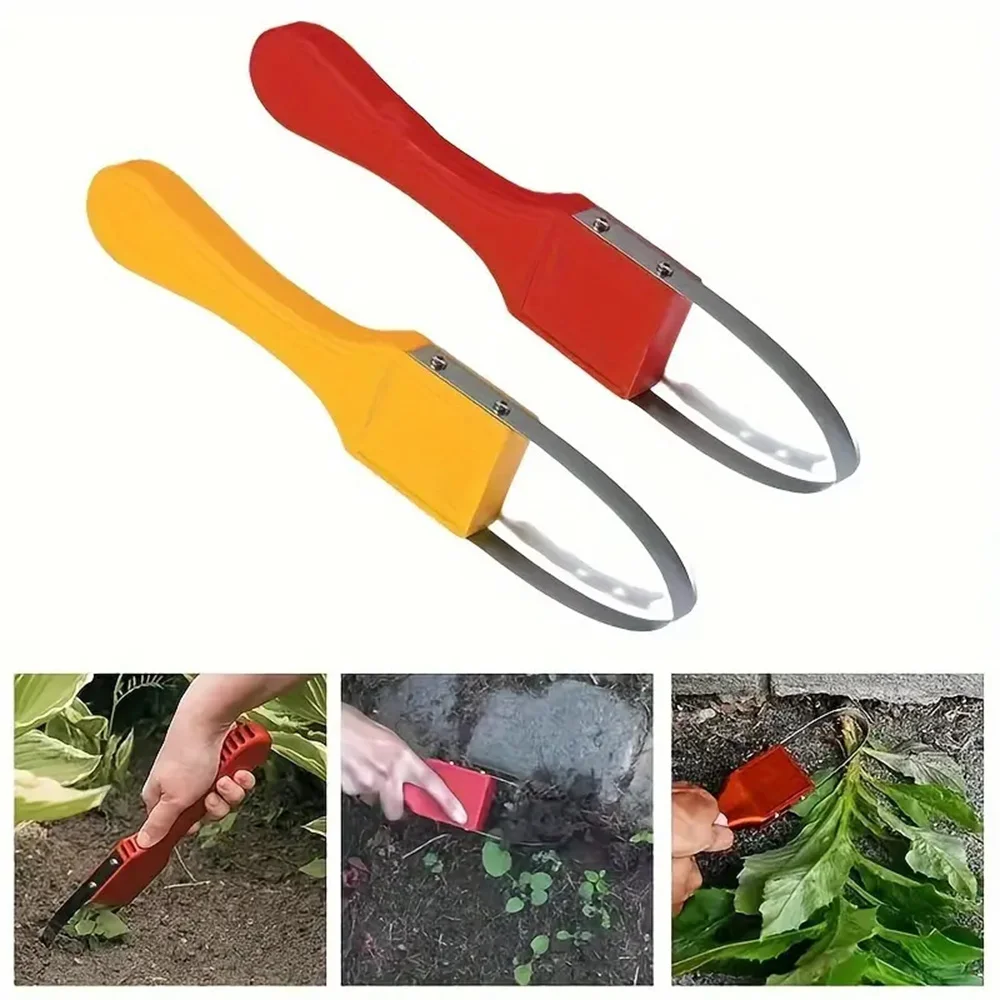 Hand Loop Weeder Manual Cut Weed Roots Metal Sharp Blade Weed Remover Plastic Handle Ring Weeder Yard Lawn Planting 1PC