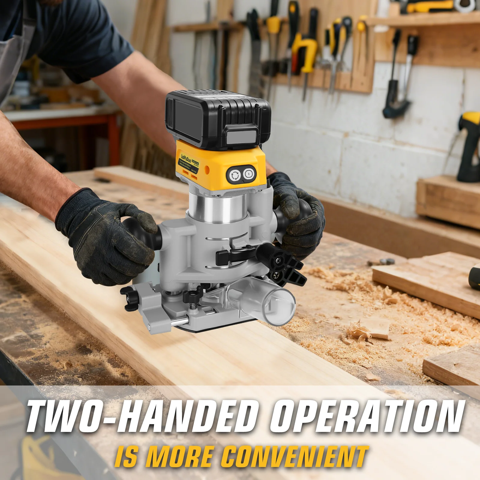 Brushless Wood Router Wood Trimmer Cordless Woodworking Slotting Milling Engravi