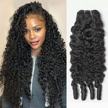 Burmese Curly Human Hair Bundles Human Hair Quality Deep Wave Raw Hair Weave Bundles Double Drawn Vietnamese Hair Extension 1