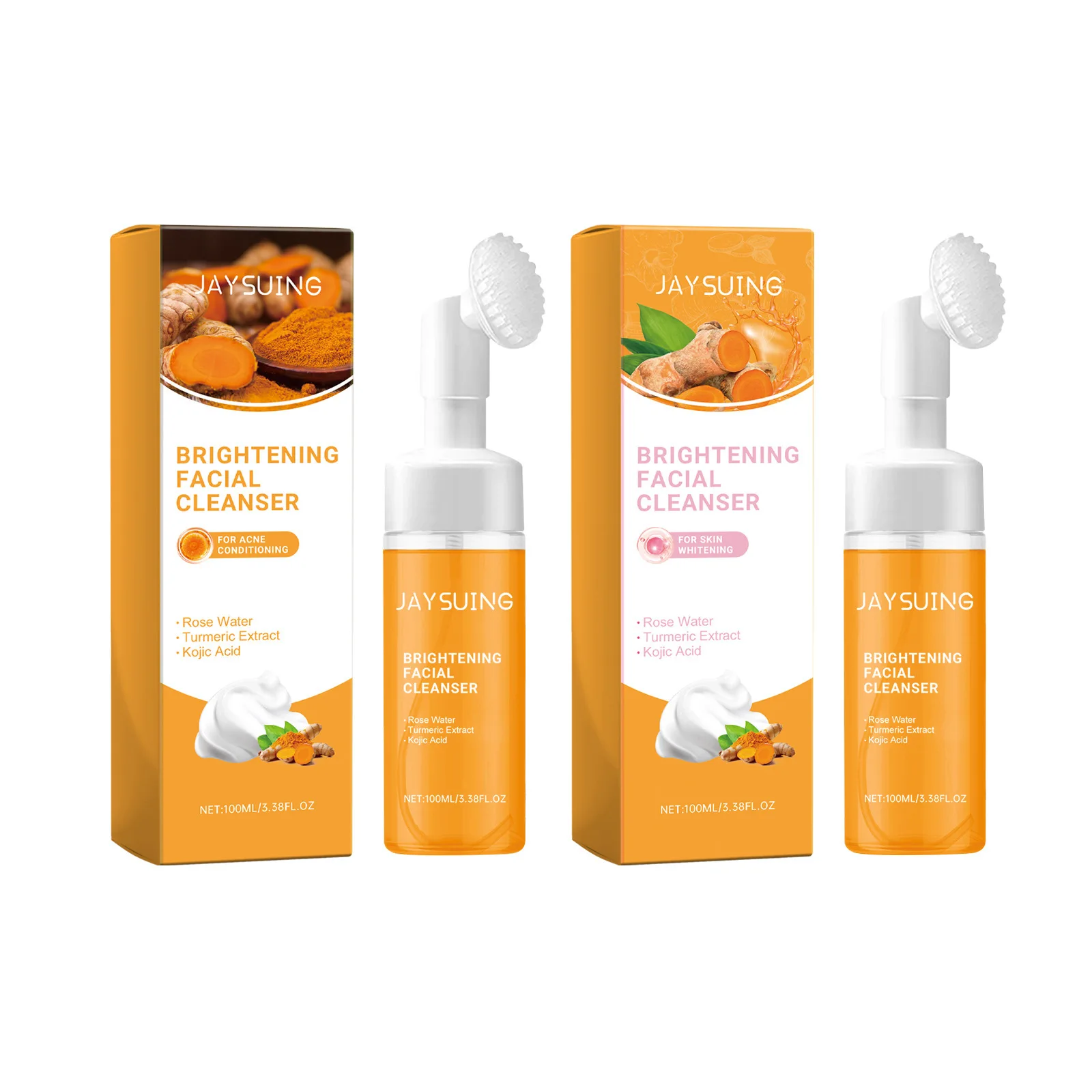 Jaysuing 100ml Kojic Acid Turmeric Cleanser Anti Acne Oil Control Blackhead Remover Shrink Pores Facial Exfoliating Cleanser 5