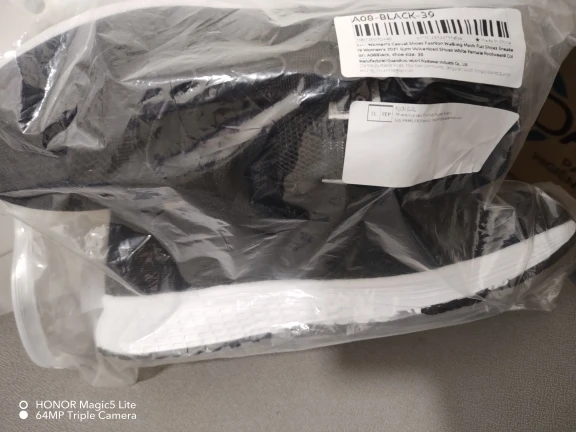 Zapatos informales para mujer, zapatos planos de malla transpirables a la moda, calzado blanco para mujer photo review