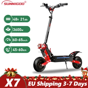 SUNNIGOO X7/X7PRO Scooter elettrico 3600W Doppio motore Velocità massima 60-65 km/h Pneumatici fuoristrada da 11 pollici Pieghevole Potente Escooter