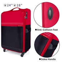 Ensemble de 3 valises SUPER SOLU, souples et extensibles, en tissu (20 + 24 + 28 pouces), avec serrure TSA et roulettes 360°. °   Expédition en rouleau depuis DE 7