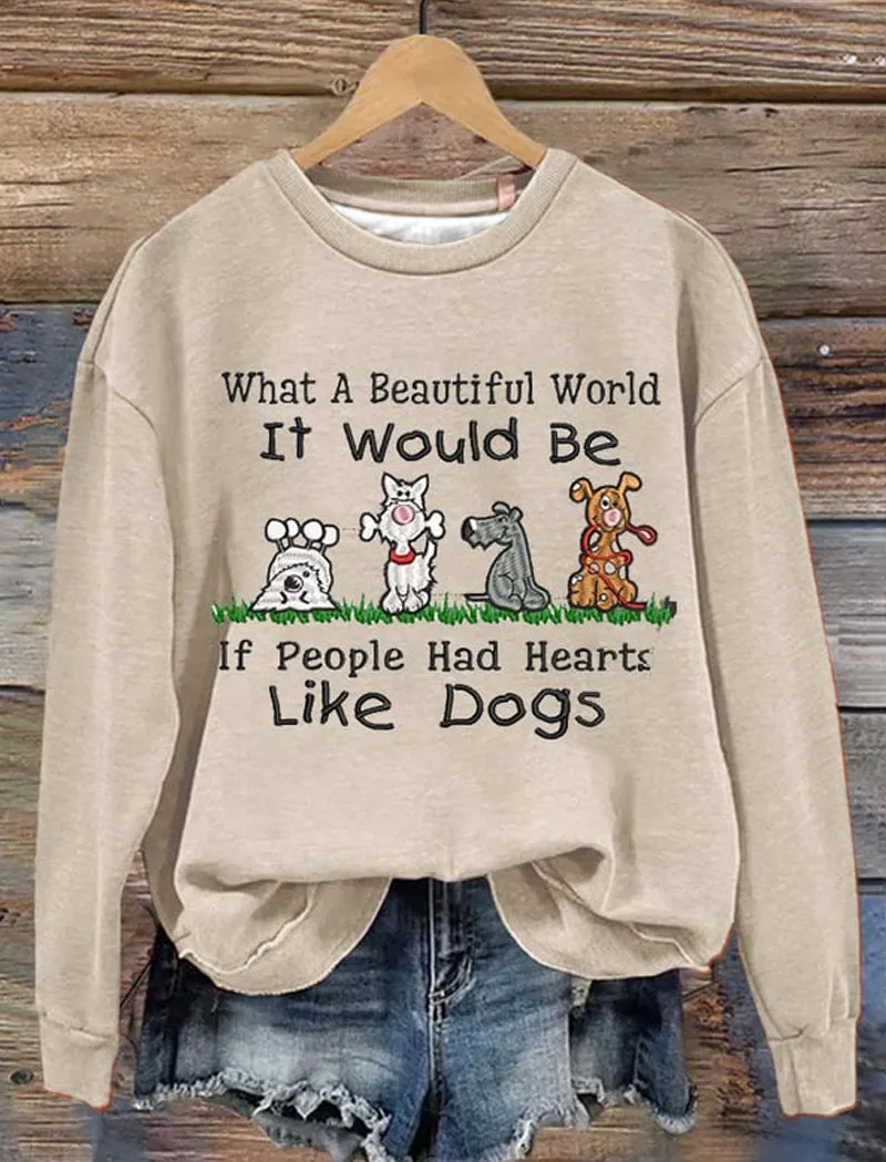 

Women's Fashionable Dog Lover Printed Sweatshirt