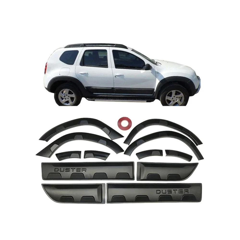 Door Protector Rubbing Strips For Dacia Duster Mk2 (2017-2023) - Black Side Mouldings Kit