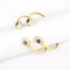 AIBEF Trendy Turkish Lucky Evil Eye Bracelet Copper Jewelry Adjustable Open Women Daily Wear Cuff Bangle Creative Exquisite Gift 5