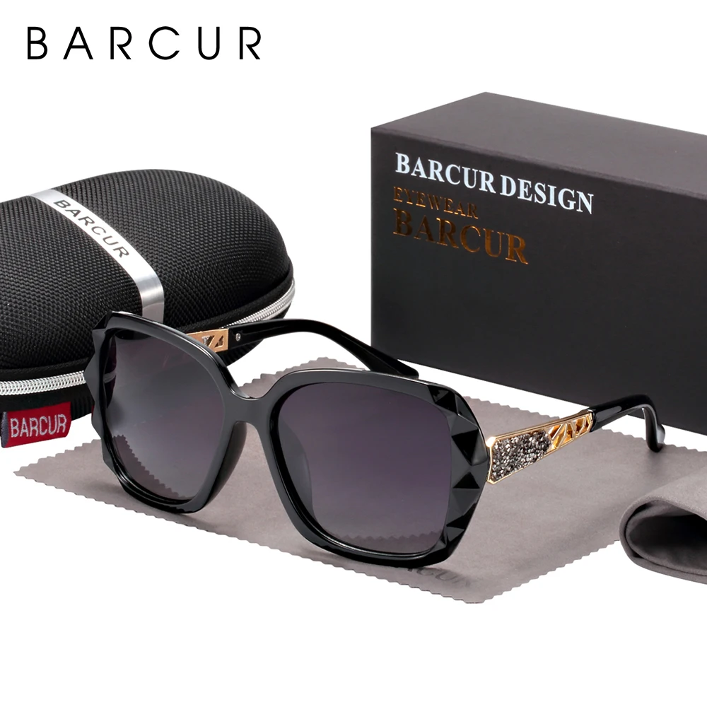 

BARCUR Design Oversized Sunglasses Women Fashion Polarized Elegant Design For Ladies Sun Glasses UV400 Protection