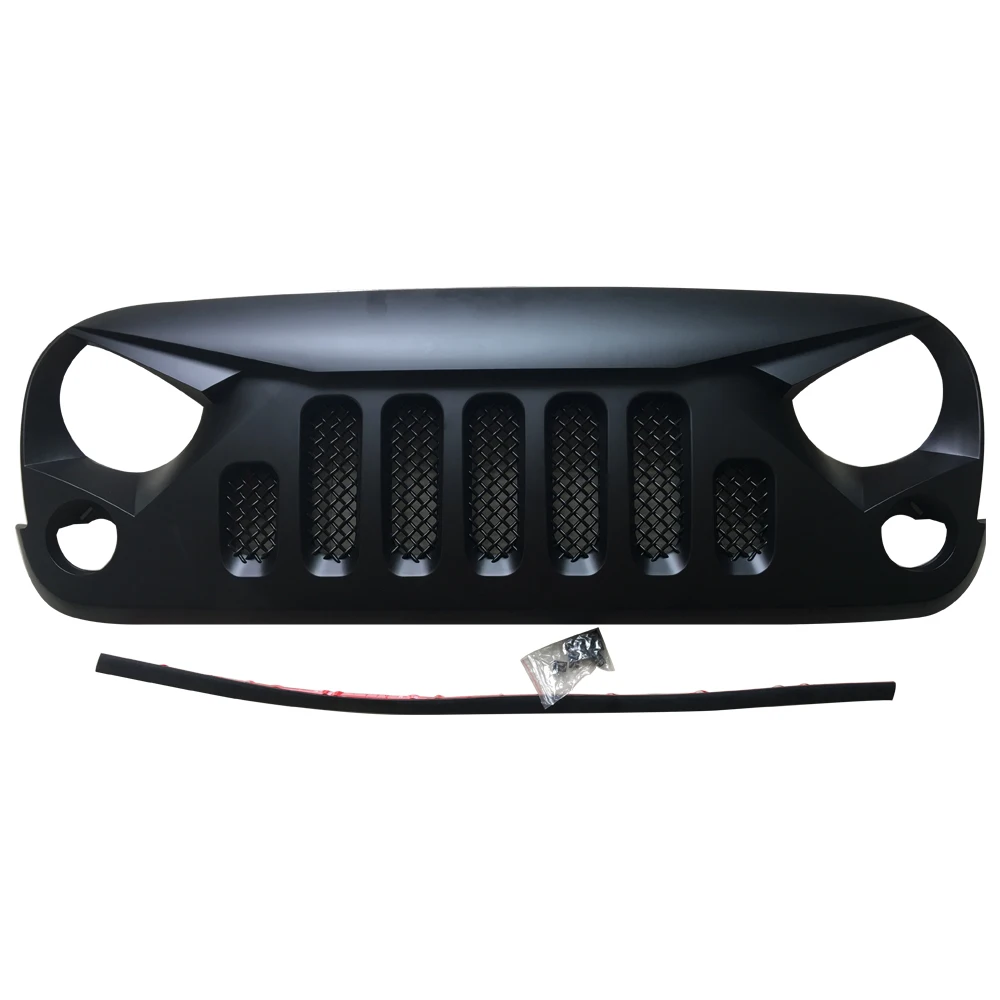 

SXMA Angry Grille Gladiator Front Grille Grill Black Angry Front Grill Gladiator ABS for Jeep Wrangler JK 07-17 (J189-5)