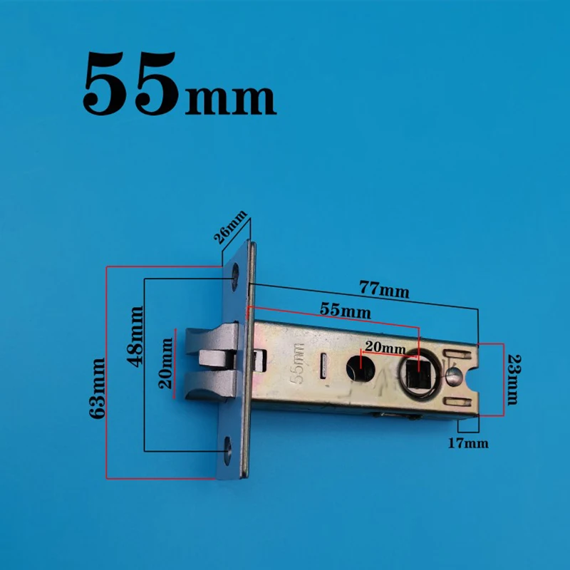 Description Picture 3 of item1pcs Zinc Alloy Lock Cylinders 35-50mm Room Door Lock Single Tongue Lock Three Bar Lock Repair Parts Silent Anti-Theft Bedroom