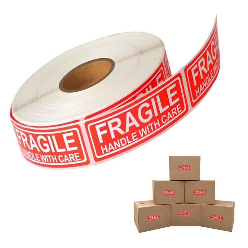 Fragile Stickers 500PCS Goods Handle With Care Warning Labels DIY Supplies