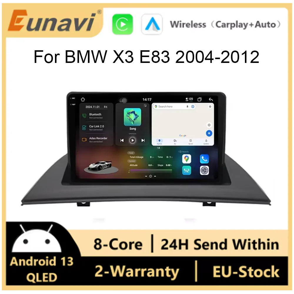 Radio Auto Android 2DIN con CarPlay para BMW X3 E83 2003-2011, Sistema Inteligente para Automóvil con DSP, SWC, RDS, GPS, FM y Bluetooth 1