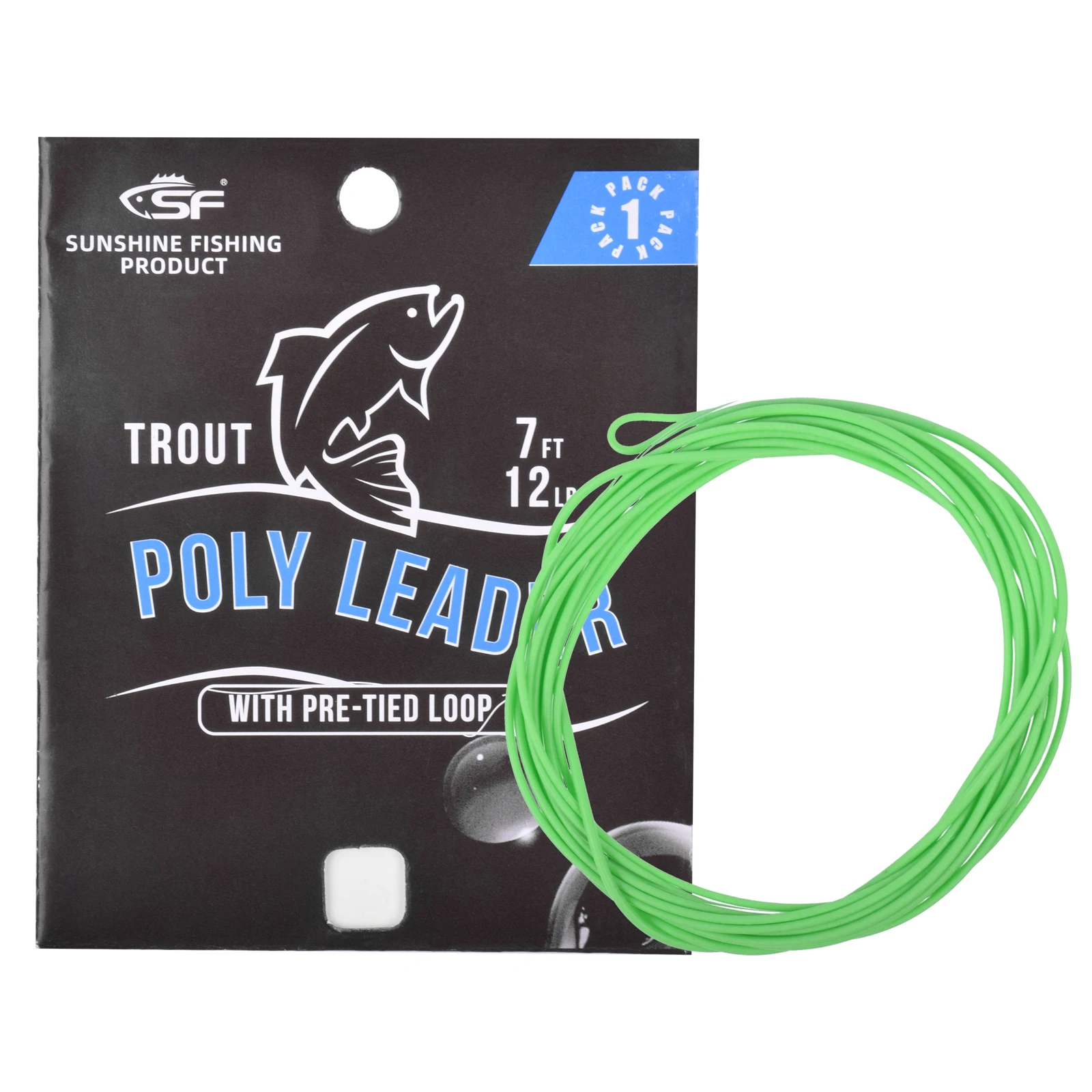 SF 1PCS 7FT Fly Fishing Poly Leader Monofilament Core Leader Line Fly